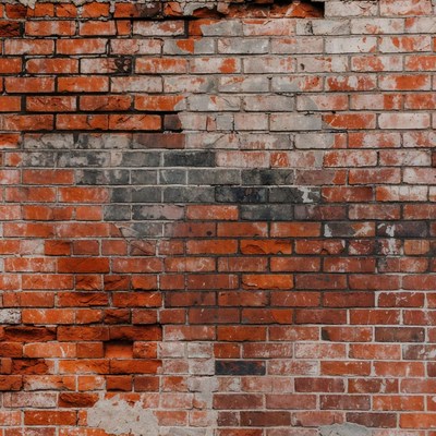 Weathered Red Brick Wall