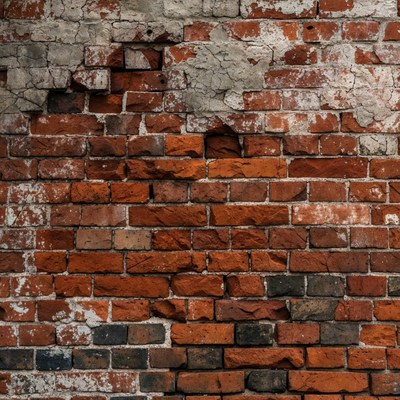 Weathered Red Brick Wall