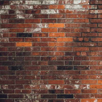Weathered Red Brick Wall