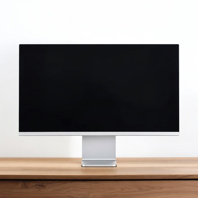 Studio Display monitor on wooden desk