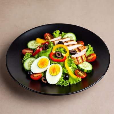 Chicken Salad with Eggs and Vegetables