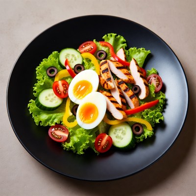 Grilled Chicken Salad with Eggs