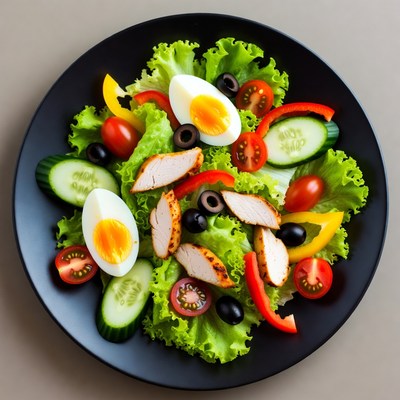 Chicken Salad with Eggs and Vegetables