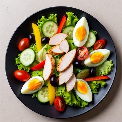 Chicken Salad with Eggs and Veggies