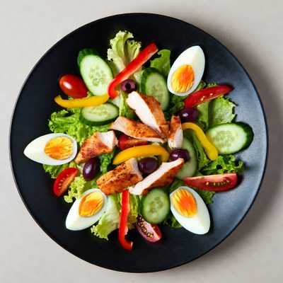 Chicken Salad with Veggies and Eggs