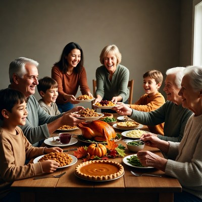 Multi-generational Family Thanksgiving Dinner