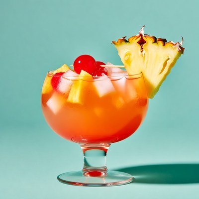 Pina Colada with Pineapple and Cherry