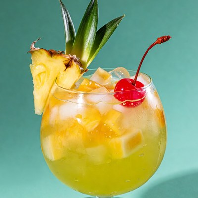 Pineapple Cocktail with Cherry
