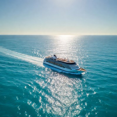 Cruise Ship Sailing Calm Ocean