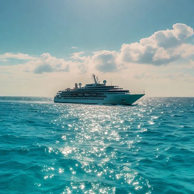 Luxury Cruise Ship Sailing Ocean