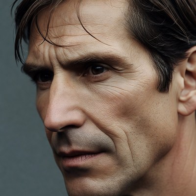 Closeup portrait of intense man