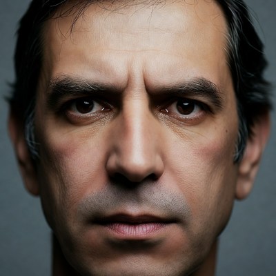 Close-up portrait of Middle Eastern man