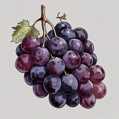 Purple grape bunch illustration