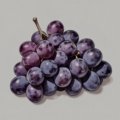 Purple grape cluster illustration