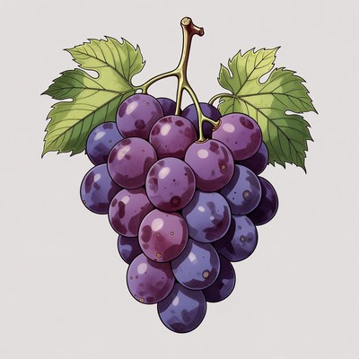 Purple grape bunch illustration