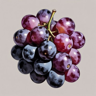 Cluster of Purple Grapes