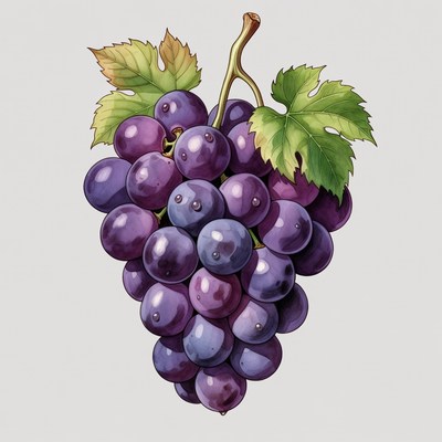 Purple grape bunch illustration