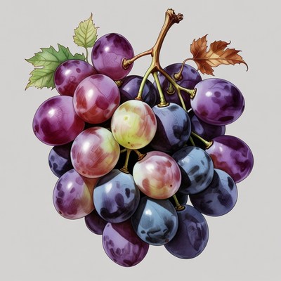 Bunch of Purple Grapes