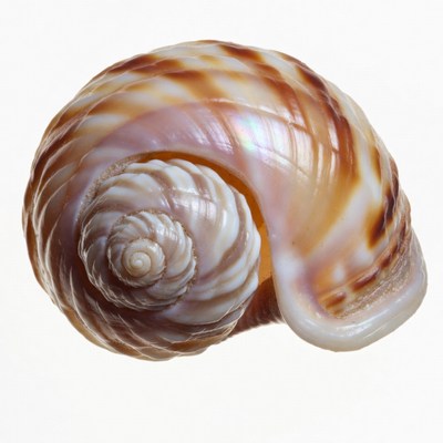 Spiral Seashell on White Background