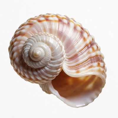 Colorful Seashell on White Background