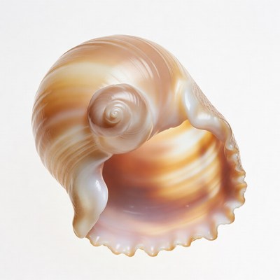 Colorful Seashell on White Background