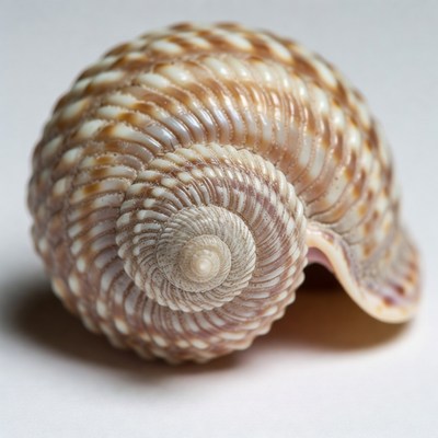 Spiral seashell on white background
