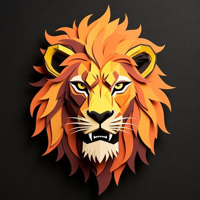 Paper Cut Lion Head