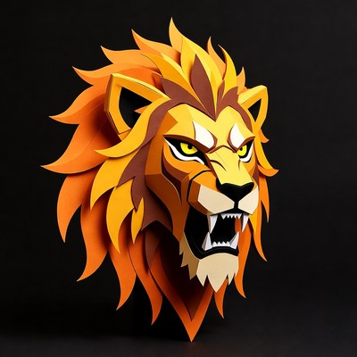 3D Papercraft Lion Head