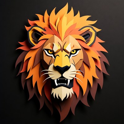 Paper Cut Lion Head