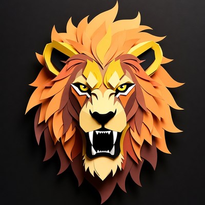 Paper Cut Lion Head