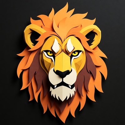 Paper Cut Lion Head
