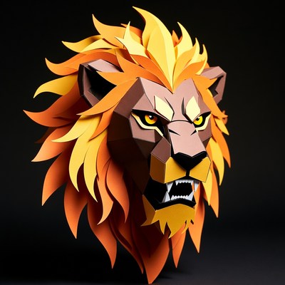3D Papercraft Lion Head
