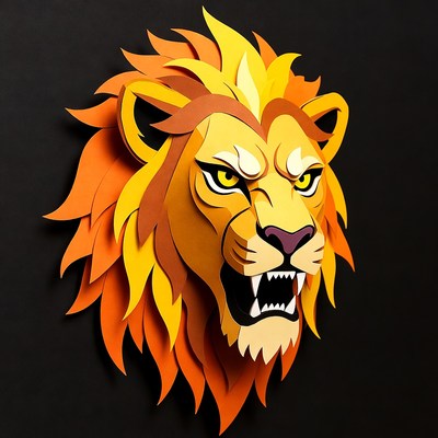 Roaring Lion Paper Cutout