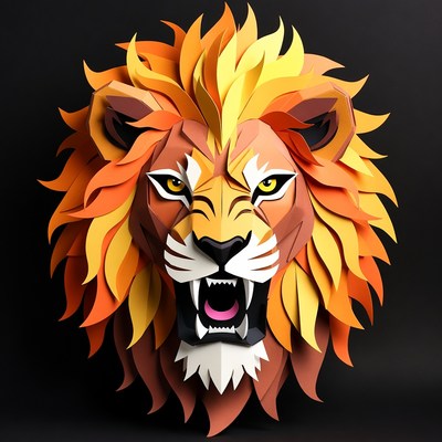 Roaring Lion Papercraft Head