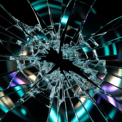 Shattered Glass with Neon Glow