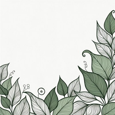 Green Leaf Border Illustration