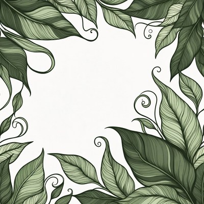 Green Leaf Border Illustration