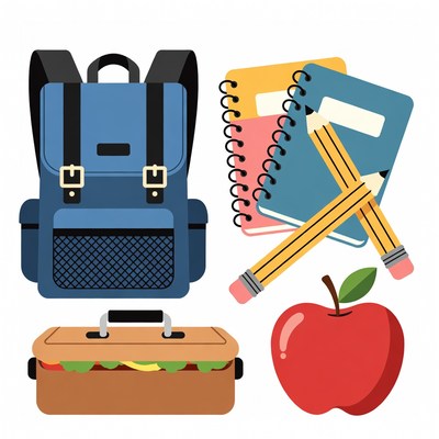 Back to School Supplies Clipart