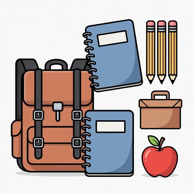 Back to School Supplies Clipart