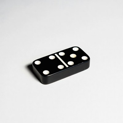 Black Double Six Domino Tile