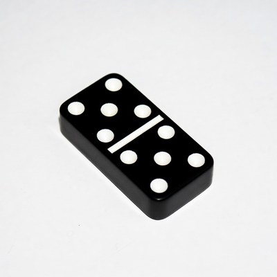 Black Double Six Domino Tile