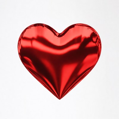 Shiny Red Heart Balloon