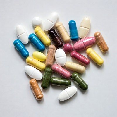 Colorful Assortment of Scattered Pills