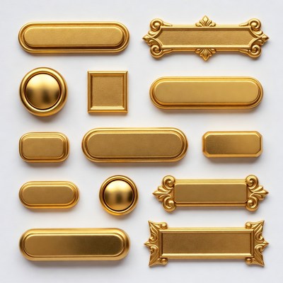 Gold Buttons and Frames Collection