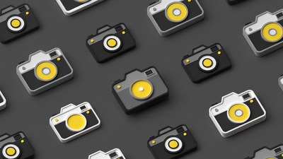 Yellow and Black Cameras Pattern