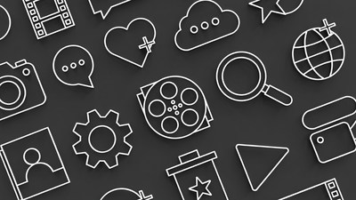 White Line Social Media Icons Pattern