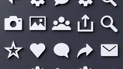 White Social Media Icons Set