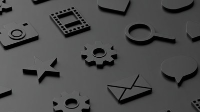 Black 3D Social Media Icons