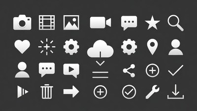 White Social Media Icons Set