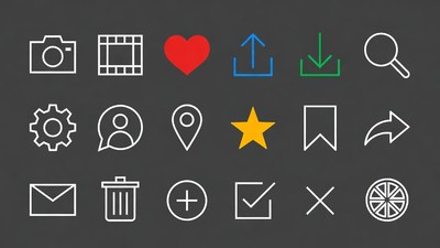 Colorful Line Social Media Icons